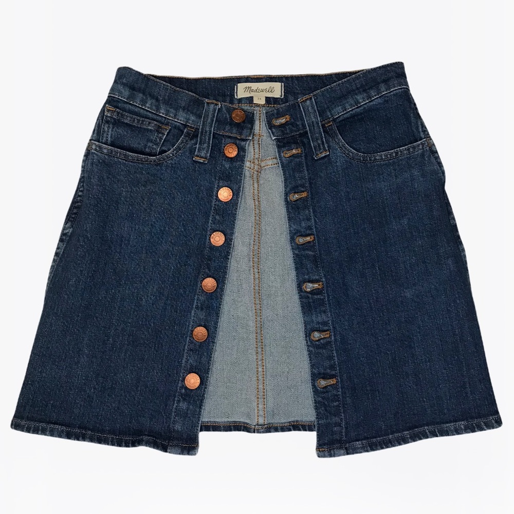 Madewell Button Down Denim Mini Skirt - 24 - Picture 6 of 17
